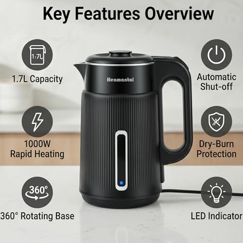 Hervidor eléctrico 1.7L con base giratoria 360° miniatura 6