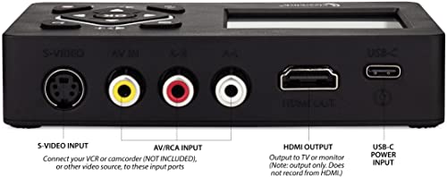 ClearClick Video to Digital Converter 2.0 (Second Generation) Mini Edition - Record Video from VCR's, VHS Tapes, AV, RCA, Hi8, Camcorder, DVD, Gaming Systems [Requires Working VCR/Camcorder & Tapes]