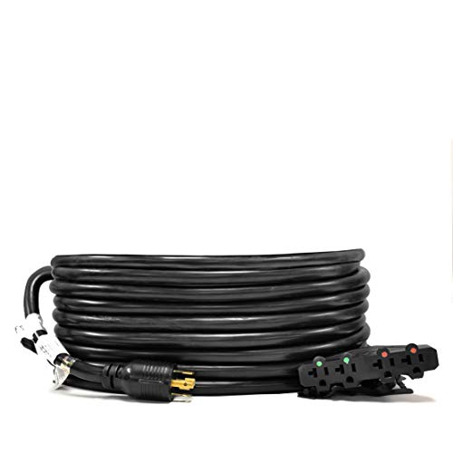 Ceptics GN-CD-2-21 Extension Distribution Power Cord NEMA L14-30P 30 4X 5-15/20R 20-amp, 30/20A, Black, 21 Feet