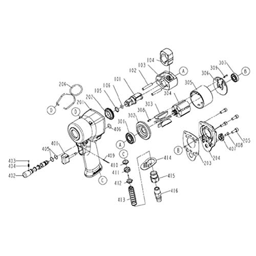 Chave De Impacto Reversível Beta Preto