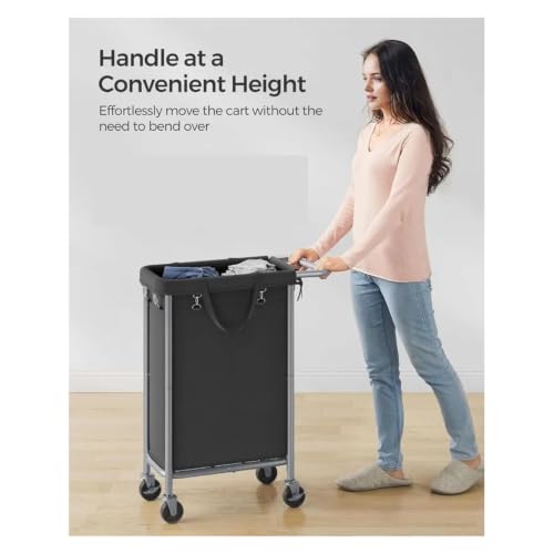 Cesta de ropa sucia para dormitorio con ruedas que soluciona el desorden 5