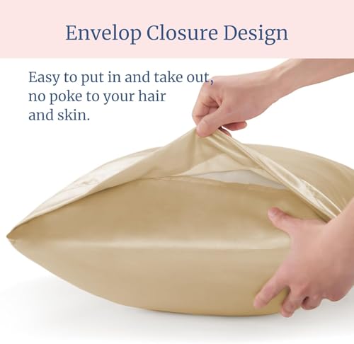 Image of Go Well Bonnet for Curly Hair with Free Satin Pillow Covers and Scrunchies | Silk Bonnet for Hair | Combo of Pack of 2 Satin Pillowcases with 3 Silk Scrunchies Adjustable HairCap (Beige)