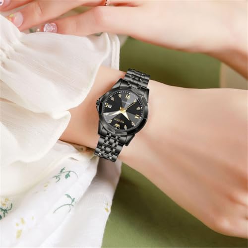 OLEVS Womens Automatic Watches Diamond Stainless Steel Self Winding Ladies Dress Wrist Watches Luminous Waterproof4