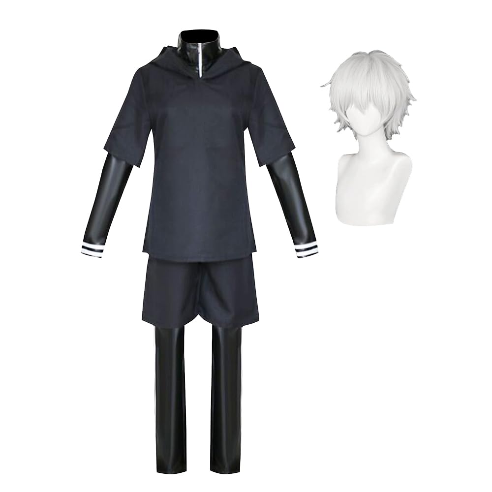 Tongyundacheng Ken Kaneki Full Cosplay Costume Anime Character Fight Uniform Ken Kaneki Mask Carnival Performance Outfits Halloween Anime Dress up for Men