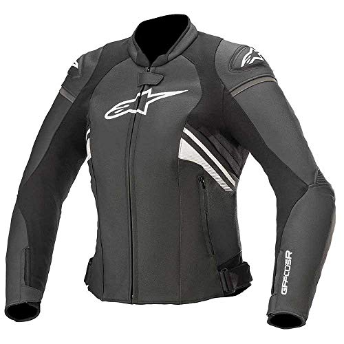 Alpinestars Stella GP Plus R V3 Damen Motorrad Lederjacke (Black/White,48)