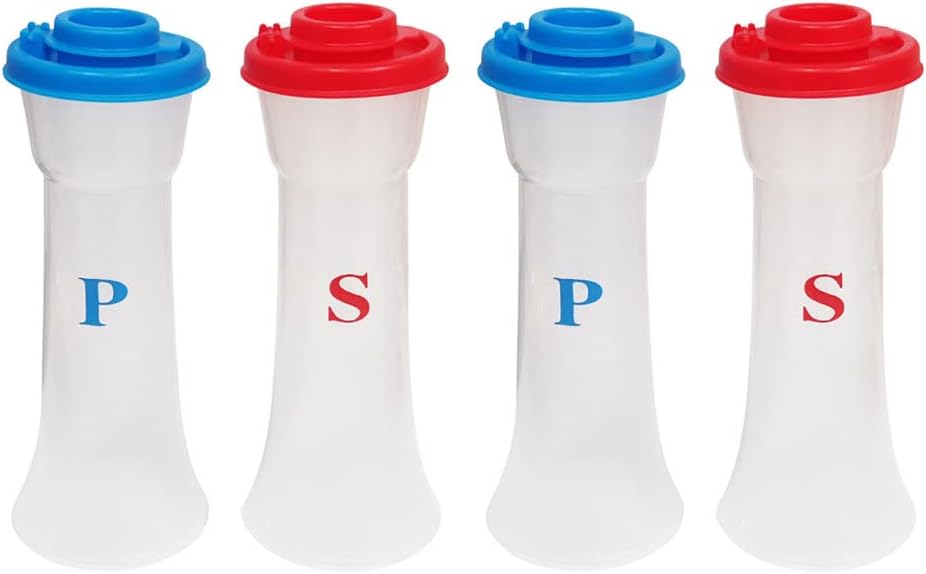 4 Pack Salt & Pepper Shakers Set, Hourglass Shakers with