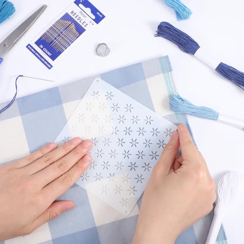 Kit Sashiko 65 piezas con hilos y plantillas miniatura 7