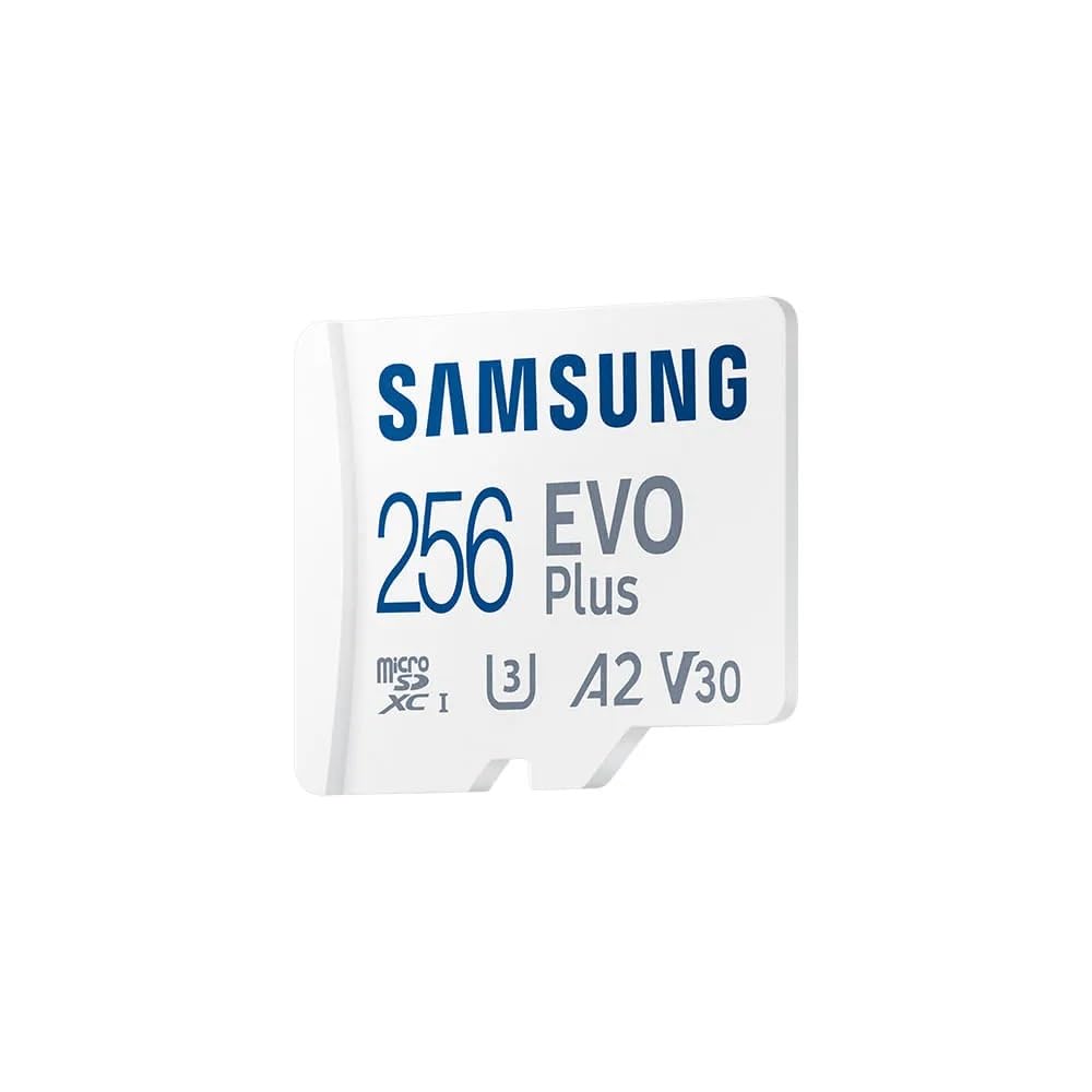 Carte MEMOIRE Samsung 256G Micro SD Evo Plus 2024 avec Adaptateur SD Classe 10 Lecture 160 Mo/s Ecriture 160 Mo/s MB-MC256SA/EU