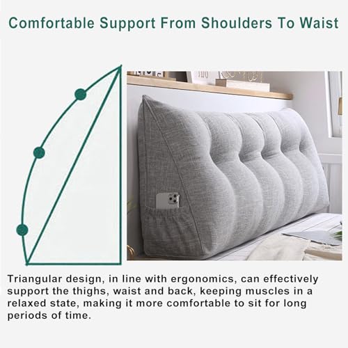 Coussin de tête de lit triangulaire dossier de positionnement lecture 120cm