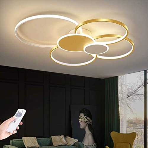 Lámpara de techo LED regulable de 80W con marco de metal y pantalla de aluminio para sala
