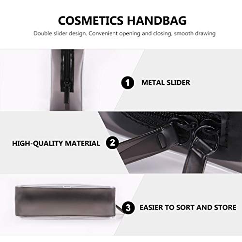 Cabilock 4 peças transparentes de PVC, necessaire de viagem, bolsa de cosméticos, bolsa de maquiagem