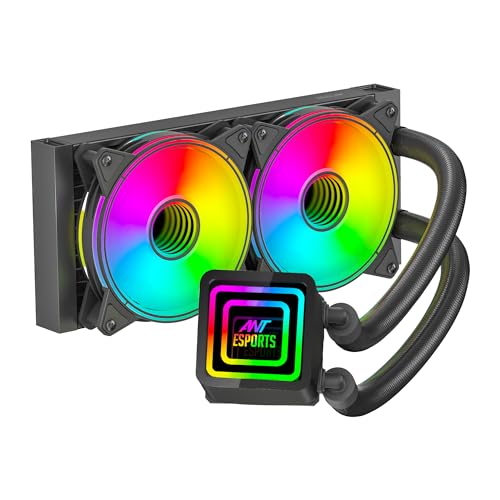 Image of Ant Esports ICE Infinite 240 ARGB 240mm ARGB Liquid Cooler /AIO with Infinity Mirror- Black | Support Intel & AMD CPU Socket AM5, AM4, AM3, LGA1700, 1200, 2066, 1151