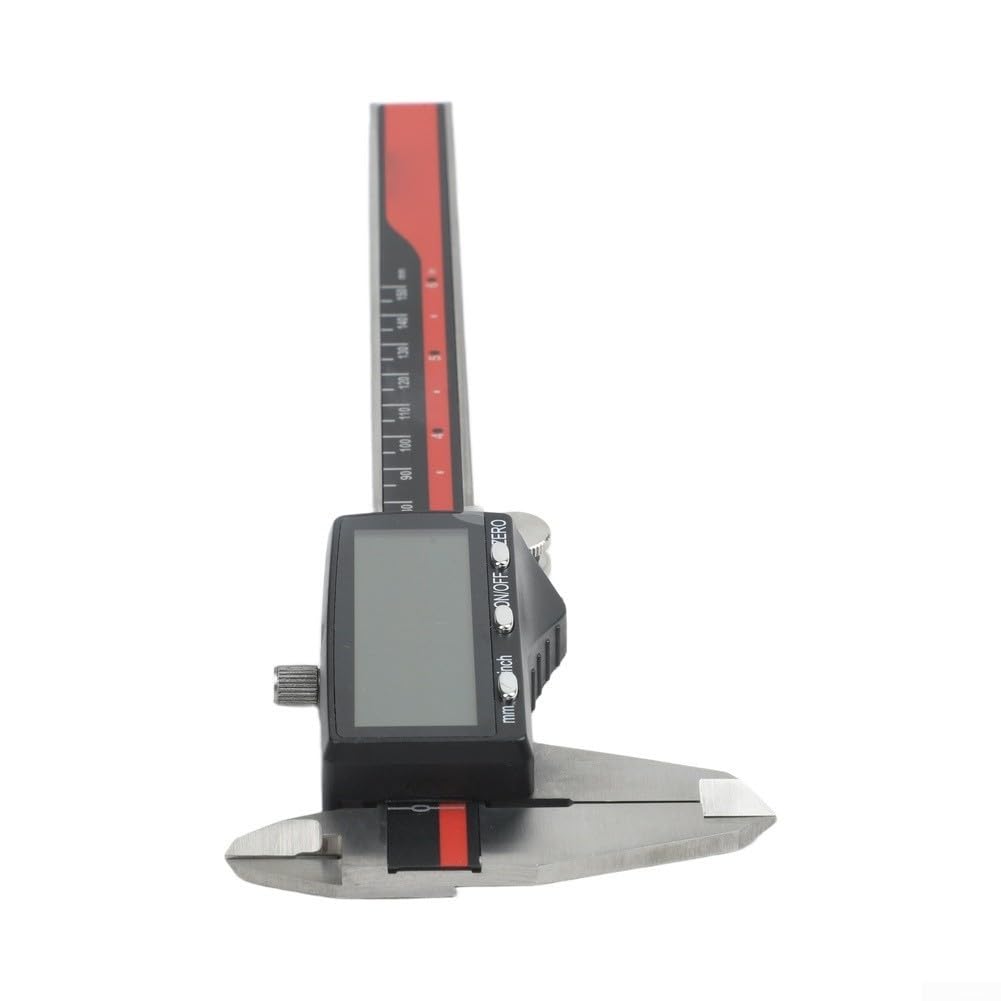 Calibre digital de 150 mm, acero inoxidable, carga USB, calibrador deslizante de acero inoxidable, 150 mm, pantalla LCD grande, calibrador de precisión de 150 mm, para taller, bricolaje, calibrador