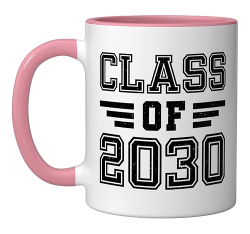 Vaso Cerámico Rosa y Blanco 11 onzas miniatura 1