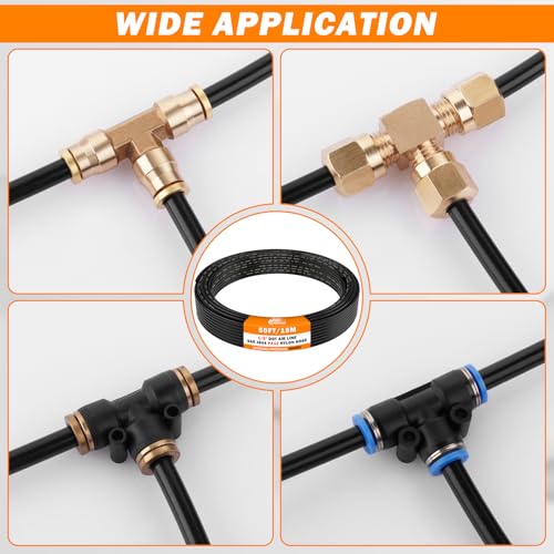 Image of CheeMuii 1 /8 DOT Air Line 50 FT 1 /8 inch PA12 Nylon Pneumatic Tubing 15.2 Meter 1 /8 Inch OD Pneumatic Air Tubing Pipe Hose Line for Semi Truck Trailer or Industrial Air System