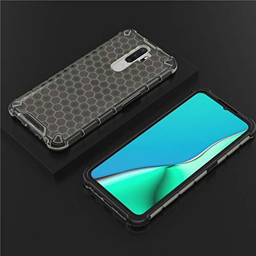 Image of Glasgow | for Oppo A9 2020 Honeycomb Pattern Back Case Cover for Oppo A9 2020 with 4 Bumper Corners and Military Grade Protection - Black