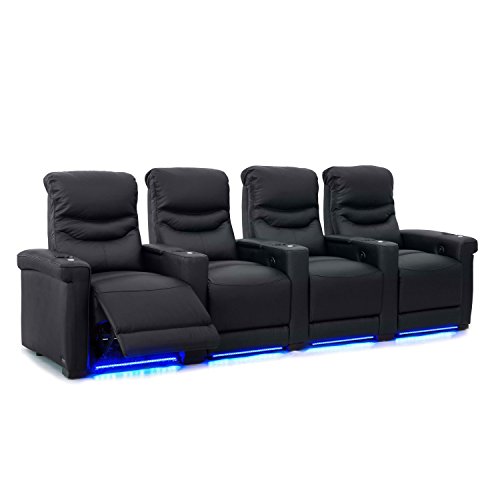 Octane Challenger XS700 Row of 4 Seats, Straight Row in Black Leather