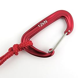 Outmate 12kN 3.2x2 Heavy-Duty Carabiner Clips - Durable, Lightweight Aluminum Alloy Carabiners for Hiking, Camping, Keychains, Dog Leashes, Hammocks & More(Wire gate,2 Red)