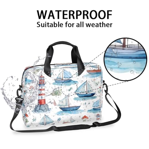 Maletín para laptop 15.6-16 in con patrón náutico resistente al agua miniatura 3