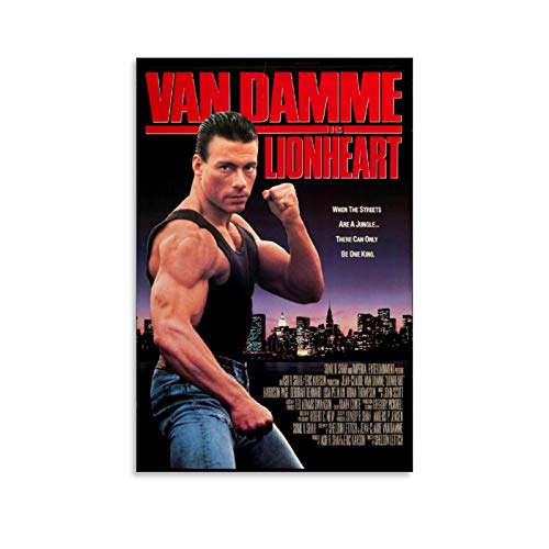 Poster vintage du film Action Thriller Jean-Claude Van Damme Jcvd - Toile décorative murale pour salon, chambre à coucher - 50 x 75 cm