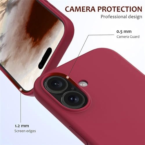 Image of ArmourPro Silicone Back Case for iPhone 16, Soft-Touch Case | Wine