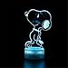 3D LED Luce Notturna Snoopy Un 3D Illusione Lampada Telecomando Acrilico Piatto & Base ABS & Cavo USB Giocattolo per Anime Fans