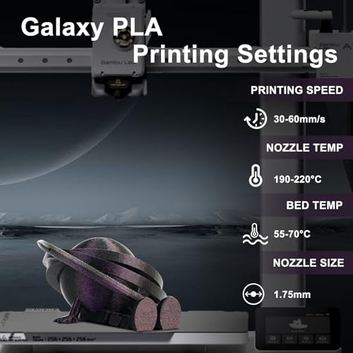 Image of ERYONE Glitter PLA Filament for 3D Printer, 1.75mm + /-0.03mm, 1kg(2.2LBS) /Spool, Owl Nebula (Purple)