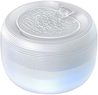 FEELNEEDY Fontanna dla Kotów, Bardzo Cicha Poidła Fontanny dla Kotów, 2,5 l, Wbudowane Światło LED, Nie Zawiera BPA, Automatyczny Dozownik Wody, z 3 Filtrów (Biały)