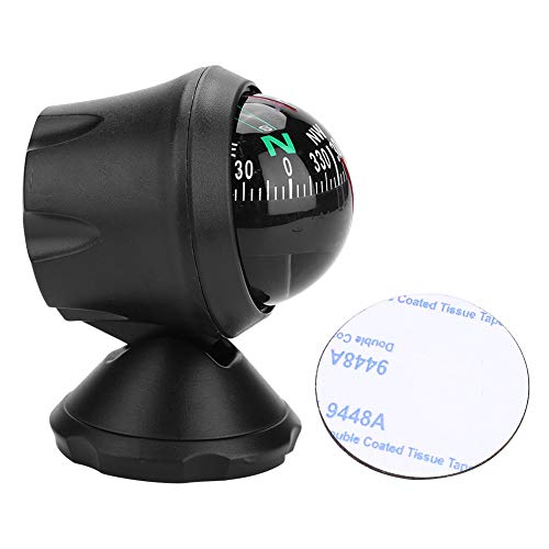 Keenso Boat Compass Black Adjustable Marine Compass Electronic Navigation Marine Night Vision Compass for Boat Vehicle