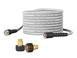 Giraffe Tools Pressure Washer Hose 1/4" 50FT, Max 3200 PSI Power Washer Hose, Heavy Duty, Kink Ressistant, Flexible Power Washing Replacement Hose with M22-14 Fittings, 2 Quick Connectors