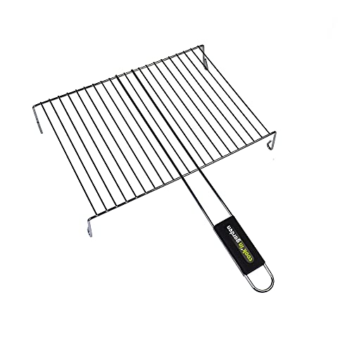 Cook’in Garden - Grille à Pied Simple, 1 Poignée, Dimensions 40 × 30 cm, Résistante aux Flammes et Hautes Températures, Manche Soft Touch Ergonomique,...