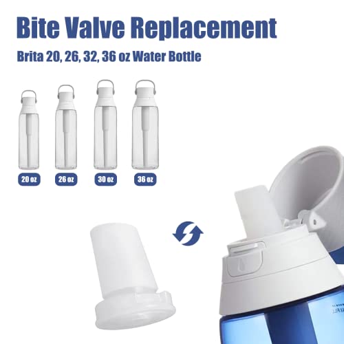 4 Pack Bite Valve Replacement Compatible With Brita Water Bottle, Same Original Silicone Water Bottle Mouthpiece Replacement Water Valve For Brita Filter Water Bottles, Bpa Free #TOP1