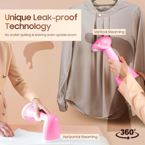 Image of Portable Hand Held Steamer for Clothes - 1350W Handheld Clothes Steamer, 15S Rapid Heating, Garment Wrinkle Remover Fastly Make Clothes Soft, Large-Capacity Iron for Hotels /Travel