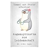 Mr. & Mrs. Panda Gäste Handtuch Augenoptikerin Leidenschaft - Geschenk, Brillenverkäuferin, Neue Brille, Eröffnung, Frottier, Rente, Danke,