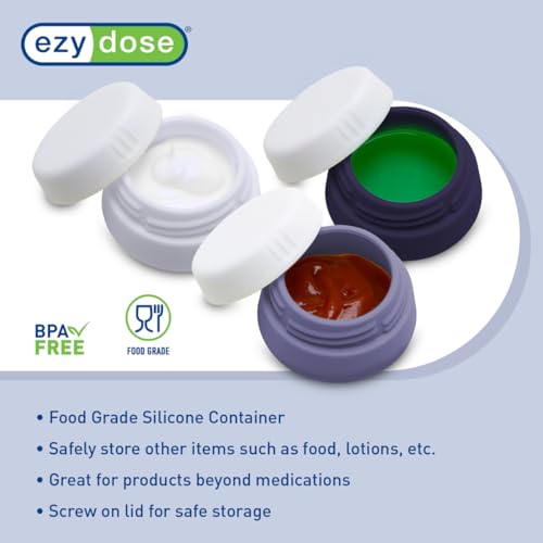 EZY DOSE Silicone Jar, Multi-Purpose Travel-Sized Container, Washable and Reusable, Versatile and Durable Container for Storage, Organizing and Preserving, Grayscale Colors, BPA Free, 3-Pack4