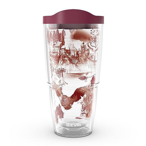 Tervis Harry Potter Campus View Made in USA Double Walled Insulated Tumbler Travel Cup Keeps Drinks Cold & Hot, 24oz, Classic