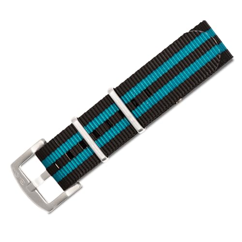 Image of BluShark - Original Collection Military-Style Waterproof Watch Strap, Fits All Timepiece Brands, Durable Nylon Wristwatch Accessories with Stainless Steel Buckle - 18mm, 20mm, 22mm & 24mm Watch Bands