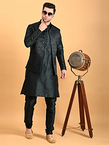 Image of Uri and MacKenzie Men's Silk Blend Kurta Pajama with Designer Ethnic Nehru Jacket /Modi Jacket