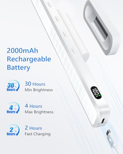 Image of WILLED 3W Magnetic Light Bar, Eye-Friendly Makeup Lighting, 2000mah Vanity Lights for Mirror with Battery Display, Button Control Rechargeable Light Bar for Cabinet, Closet, Bathroom and Desk