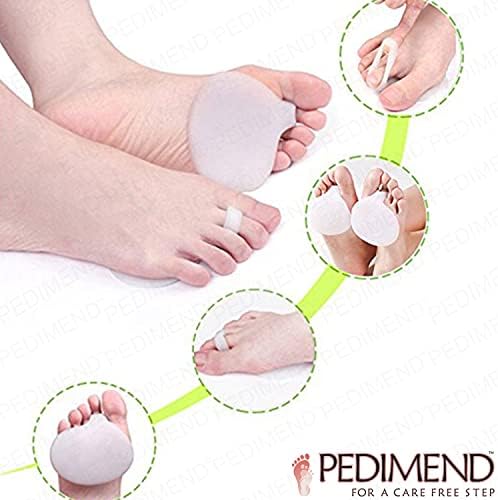 Pedimend Metatarsal Pads of Foot Cushions - Soft Gel Ball of Foot Pads Inserts Callus Metatarsal Foot Pain Relief Bunion Forefoot Cushioning Relief Foot Men and Women (2PAIR, White)