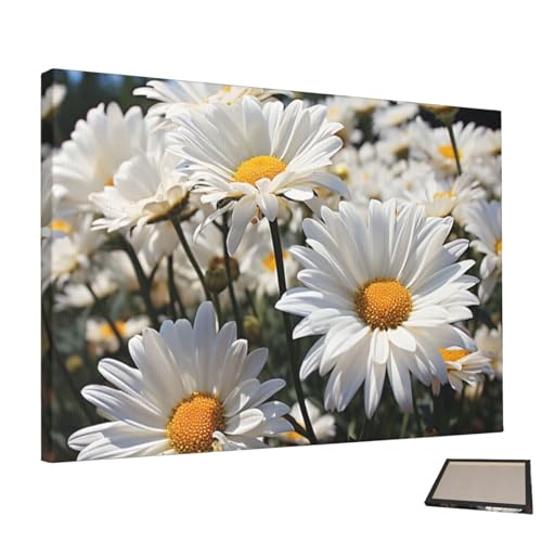 Peinture murale marguerites blanches pour une ambiance douce et poétique
