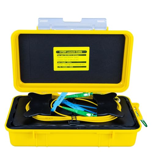 Etayson 1km/1000m SC/APC-SC/APC OTDR Launch Cable Box, Dead Zone Eliminator, G.657A1 Bend-Insensitive Fiber, Ultra-Low Insertion Loss, 3D Tested for FTTH PON Testing