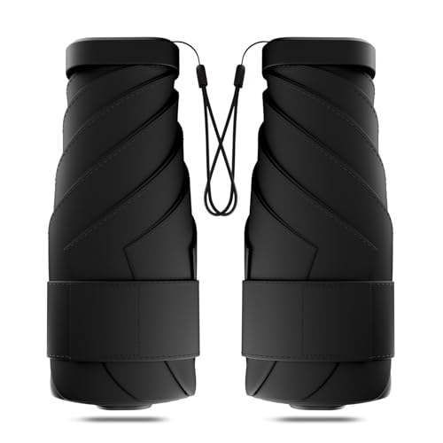 Windproof Mini Travel Folding Umbrella - UPF 50+ Sun & Rain Protection, Small Compact Lightweight Design Fits in Pocket or Bag, Eco-Friendly Fabric Wallet Umbrella for Commuter, Men Women Boys Girls