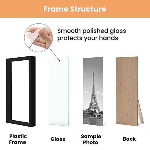 Upsimples 5X7 Picture Frame With Real Glass,Bulk Photo Frames For Wall Or Tabletop Display,Set Of 17,Black #TOP3