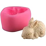 IDFAN Kaninchen Silikon Seifenform,Handwerk DIY Formen, 3D-Osterhase Fondant Silikonform...