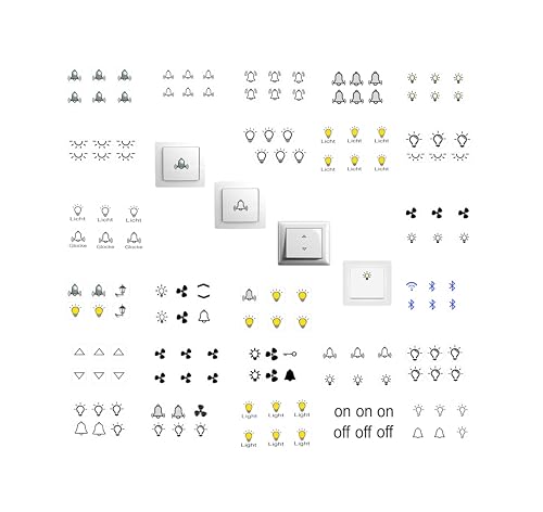 Verschiedene Schalter Aufkleber Sets zur Auswahl, Selbstklebende Schalterbeschriftung, Abziehbild (RM15) Pers.