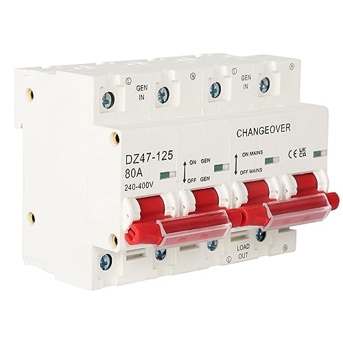 Interrupteur de transfert manuel 2P+2P 80A Disjoncteur inverseur source double alimentation AC