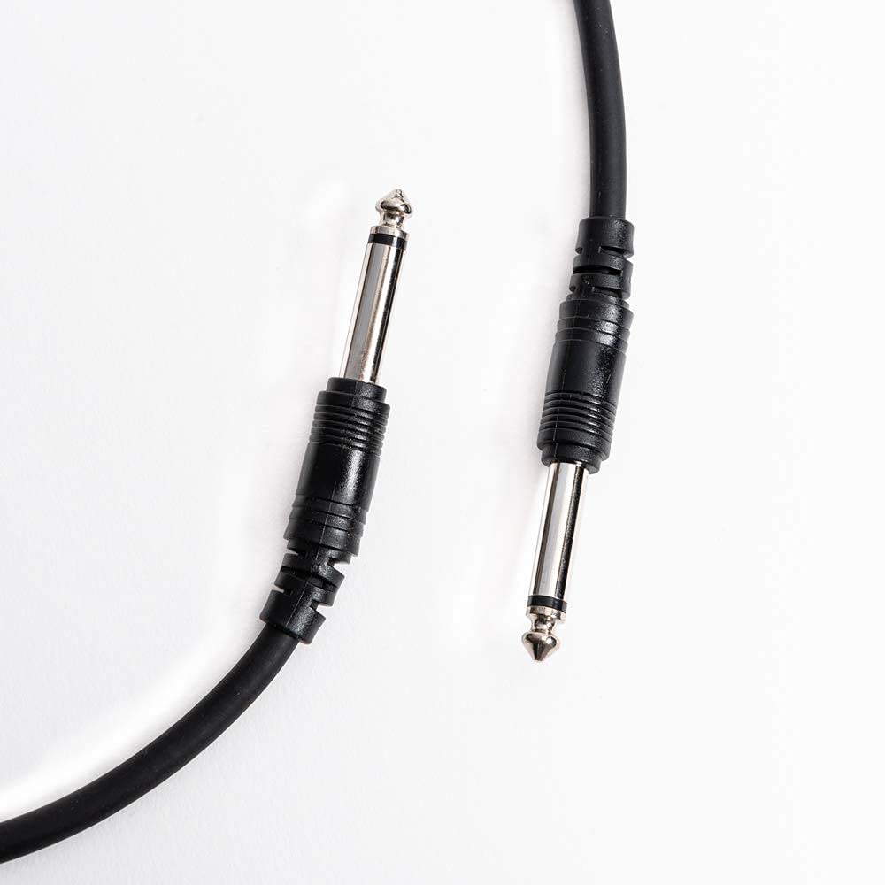 Juego de 3 cables para instrumentos, cable de instrumento, cable de instrumento de guitarra (tejido), color negro (3 m, 3 m), color negro