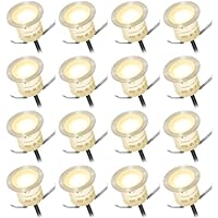 dystaval Terrassen Einbaustrahler - 12er Set Treppen Bodeneinbauleuchten Aussen Boden Licht IP67 Wasserdicht Warmweiß Außen Led 12V Mini Einbauleuchte für Garten Gehweg Küche Balkon Treppen Holzd