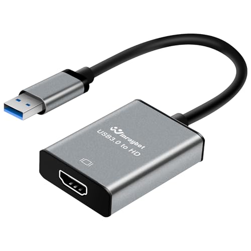 Image of USB to HDMI Adapter for Monitor 1080P@60Hz Display with 5Gbps High Speed Transmission, Support Extend & Mirror Mode, Compatible with Window 7 /10 /11, Mac OS 10.15+, Laptop, Desktop, TV, Monitor, Silver